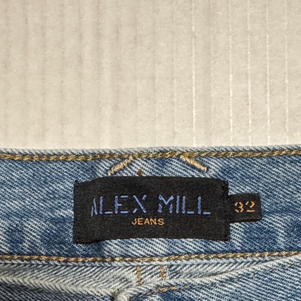 ALEX MILL Bev Jeans Mid Rise Relaxed Straight Vintage Light Indigo Wash 32/30 - Picture 3 of 16